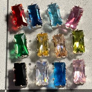 6x3 Princess Cut Rhinestone w/setting (20)